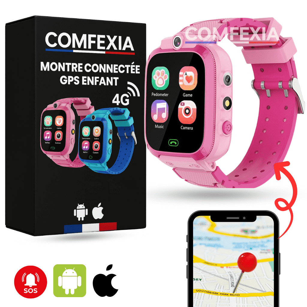 Comfexia™ – Montre Connectée Enfant 4G avec Appels & Caméra HD
