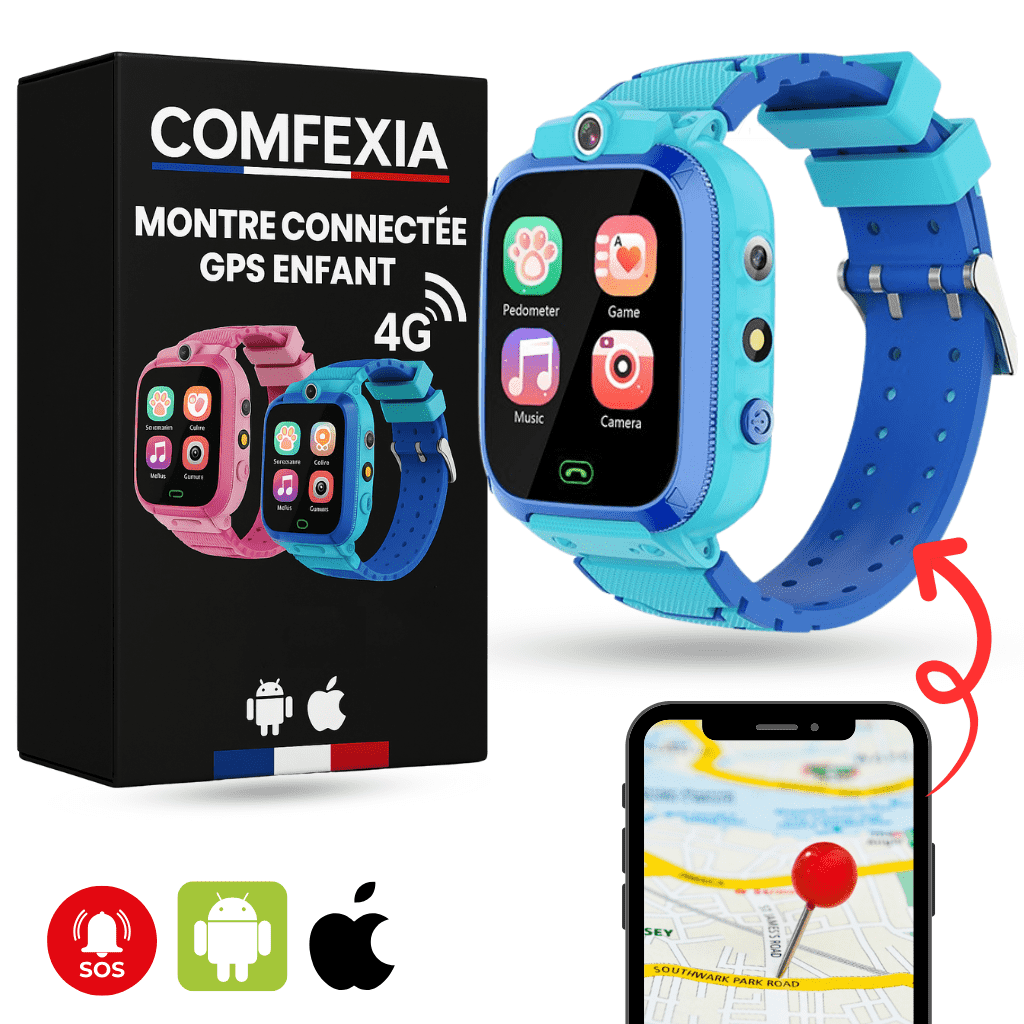 Comfexia™ – Montre Connectée Enfant 4G avec Appels & Caméra HD