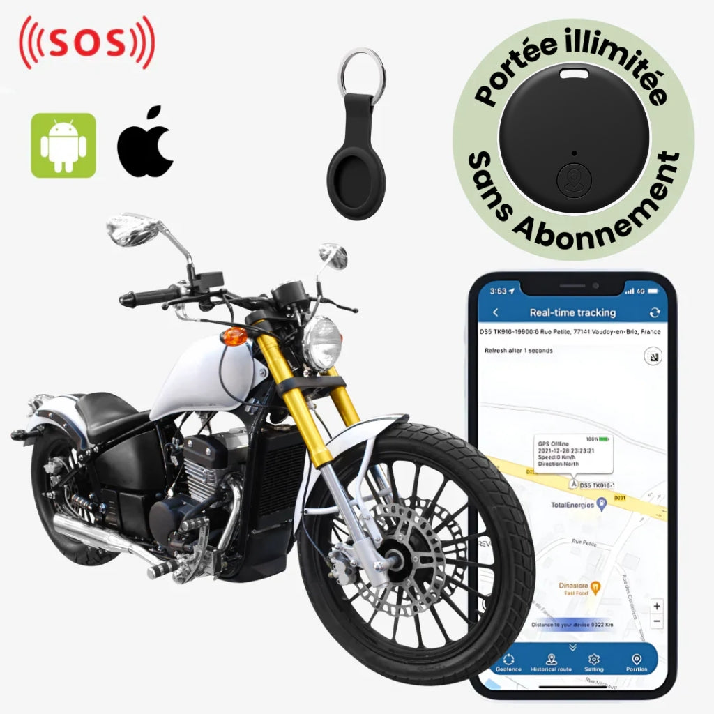 Comfexia™ – Traceur GPS Moto Sans Abonnement Suivi Temps Réel Autonome