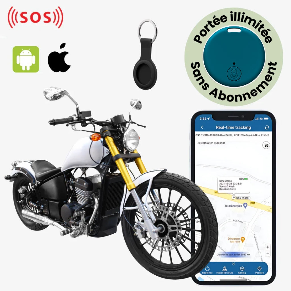 Comfexia™ – Traceur GPS Moto Sans Abonnement Suivi Temps Réel Autonome