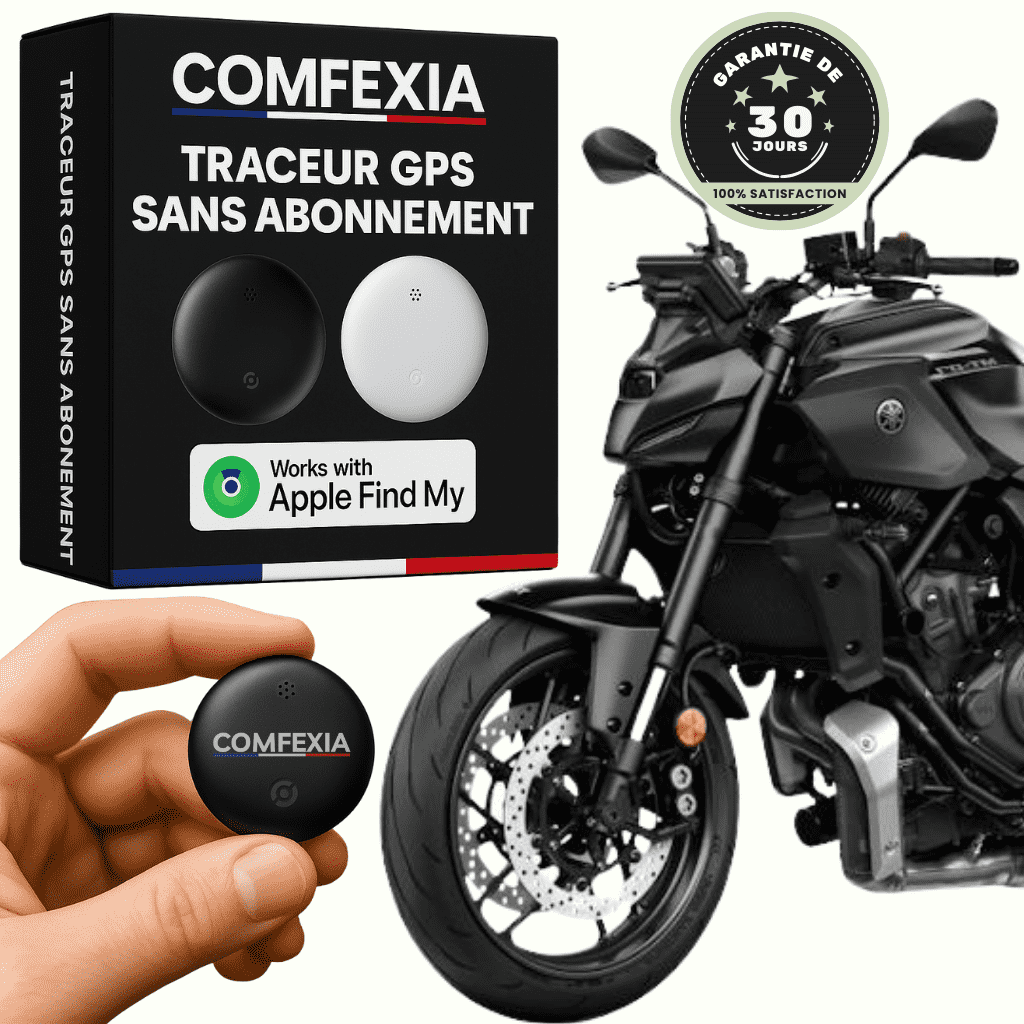 Comfexia™ – Traceur GPS Moto Sans Abonnement – Android & iOS Find My