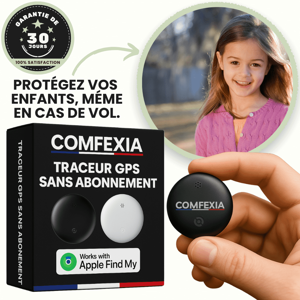 Comfexia™ – Traceur GPS Enfant Sans Abonnement Aimanté – Android & iOS Find My