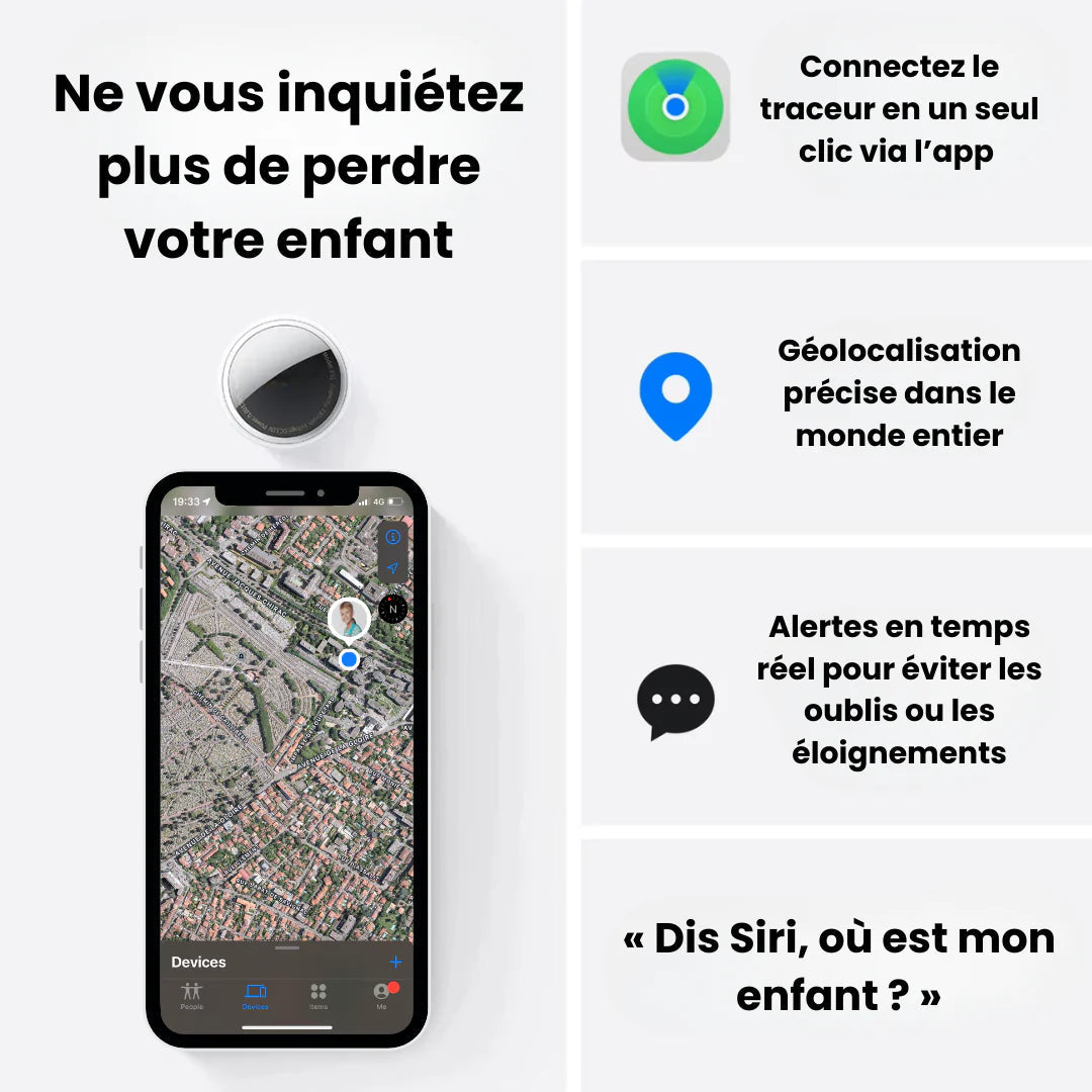 Kidzo™ – Traceur GPS Enfant Sans Abonnement Suivi Précis en Temps Réel