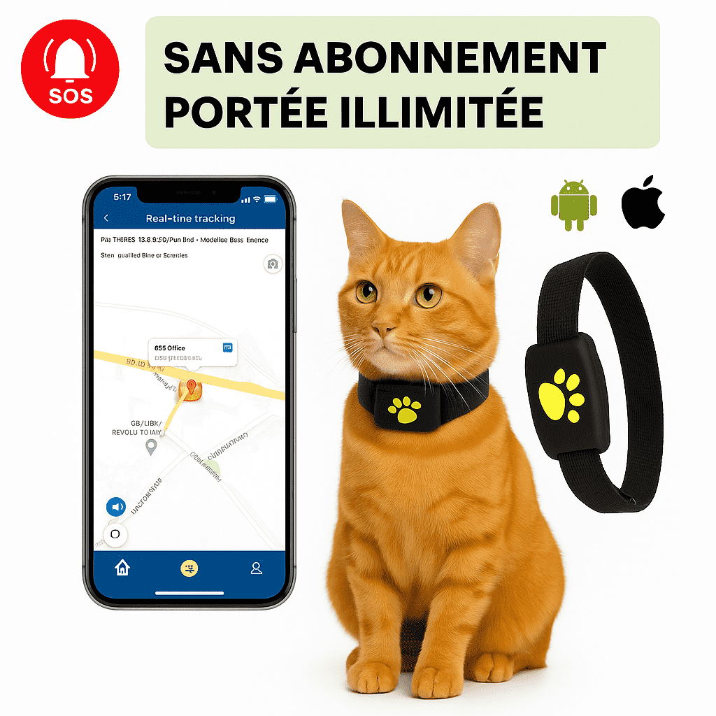 Collier GPS Chat Sans Abonnement Suivi Temps Réel, Étanche IP6, Ultra — free download
