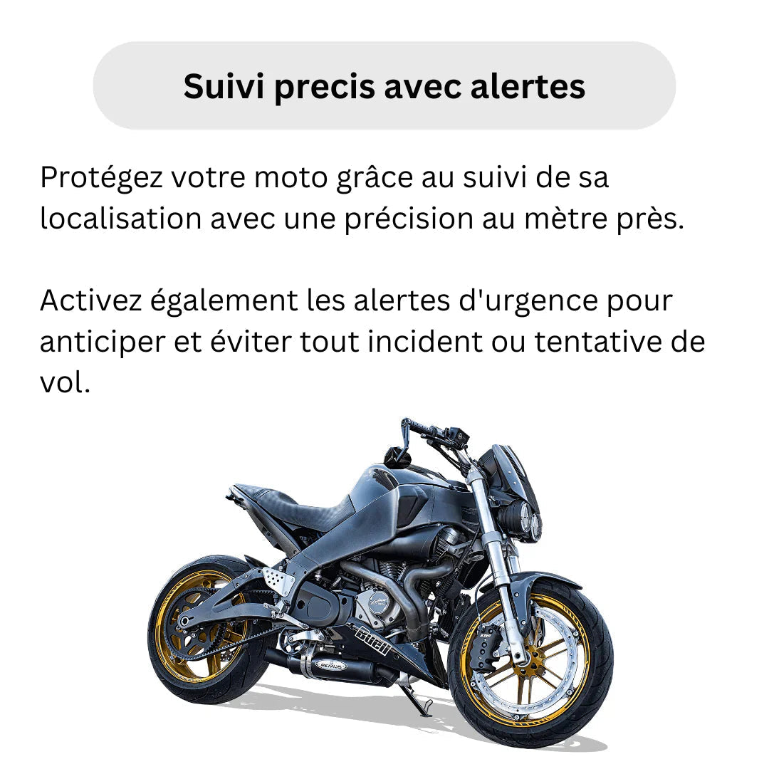 Motrix™ – Traceur GPS Moto Sans Abonnement Suivi Temps Réel Autonome