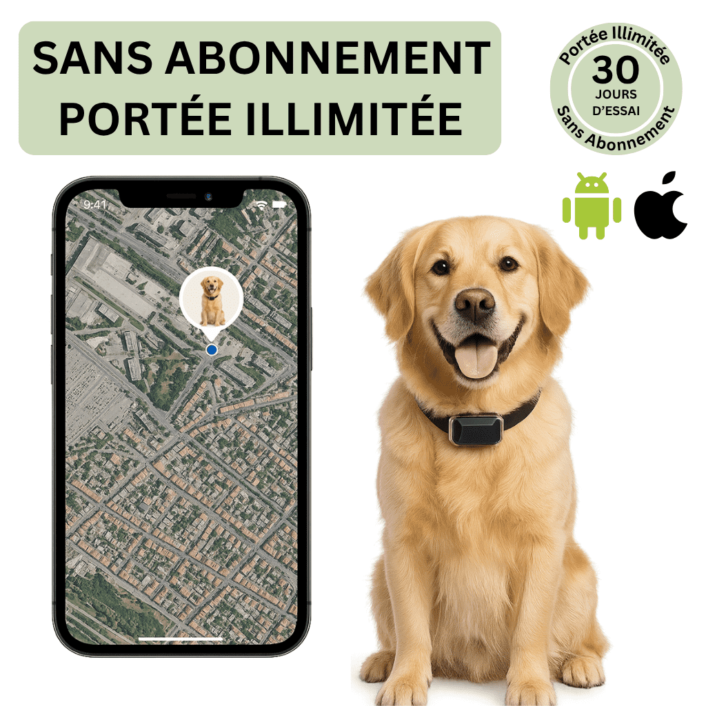 Petrovia™ – Collier GPS Sans Abonnement pour Chien & Chat, Portée Illimitée