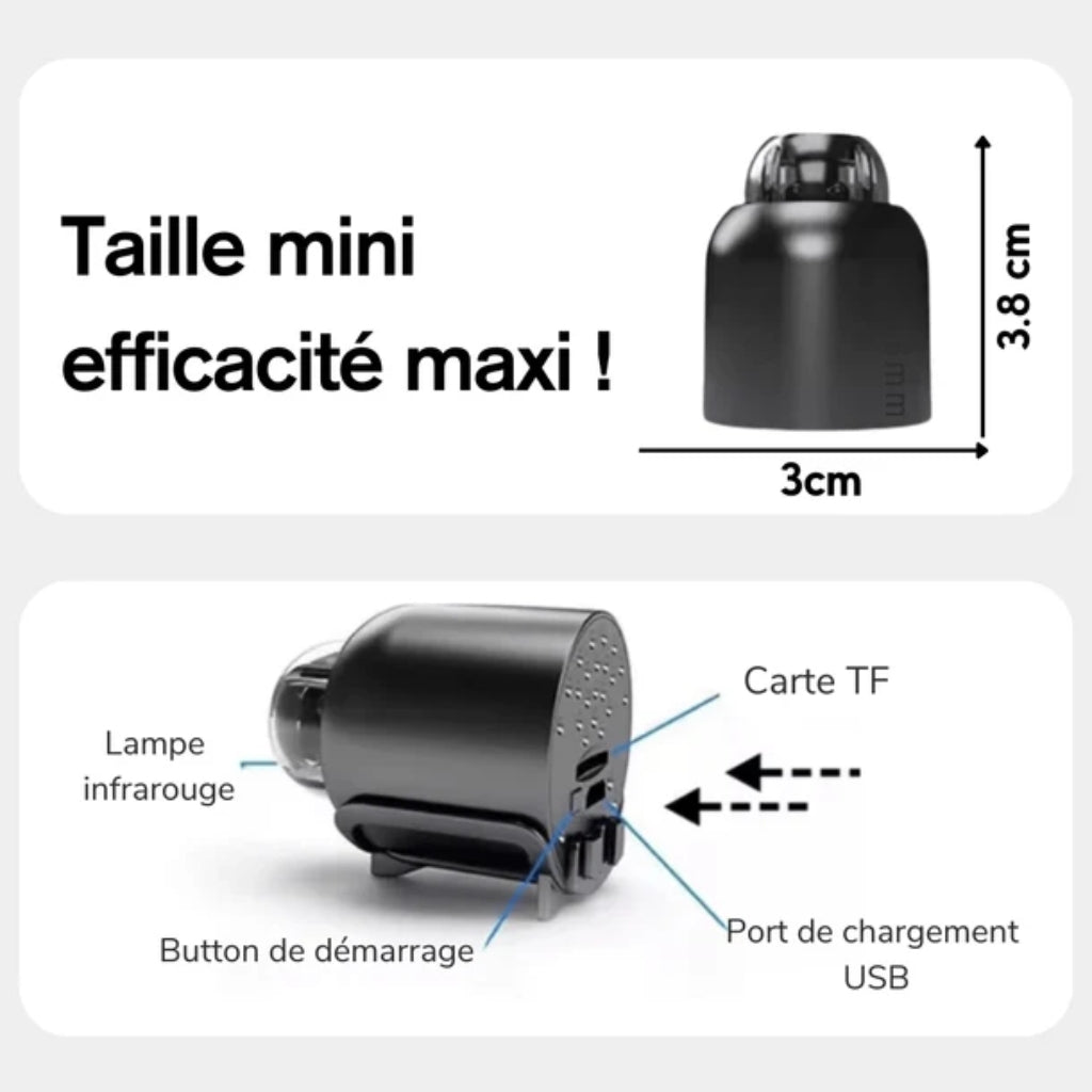 SpyGuard™ – Mini Caméra Espion HD avec Vision Nocturne et Détection de Mouvement