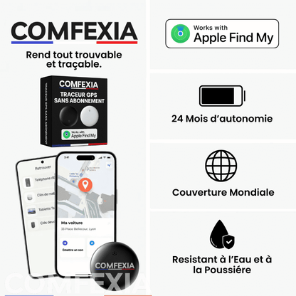 Comfexia™ – Traceur GPS Sans Abonnement, Compatible Android & iOS