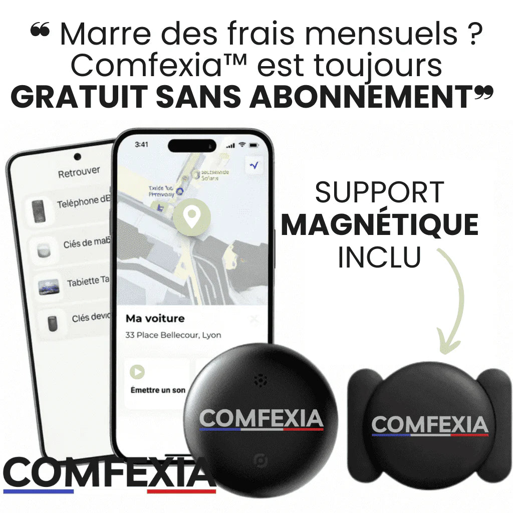Comfexia™ – Traceur GPS Valise Sans Abonnement, Android & iOS