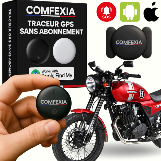 Comfexia™ – Traceur GPS Moto Sans Abonnement – Android & iOS Find My