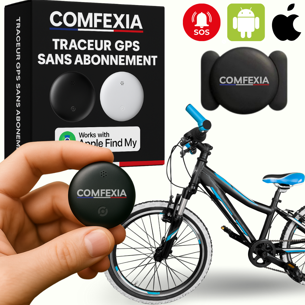 Comfexia™ – Traceur GPS Vélo Sans Abonnement,  Android & iOS Find My