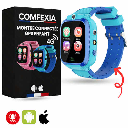 Comfexia™ – Montre Connectée Enfant Multifonction (Jeux, Appels & Caméra HD)
