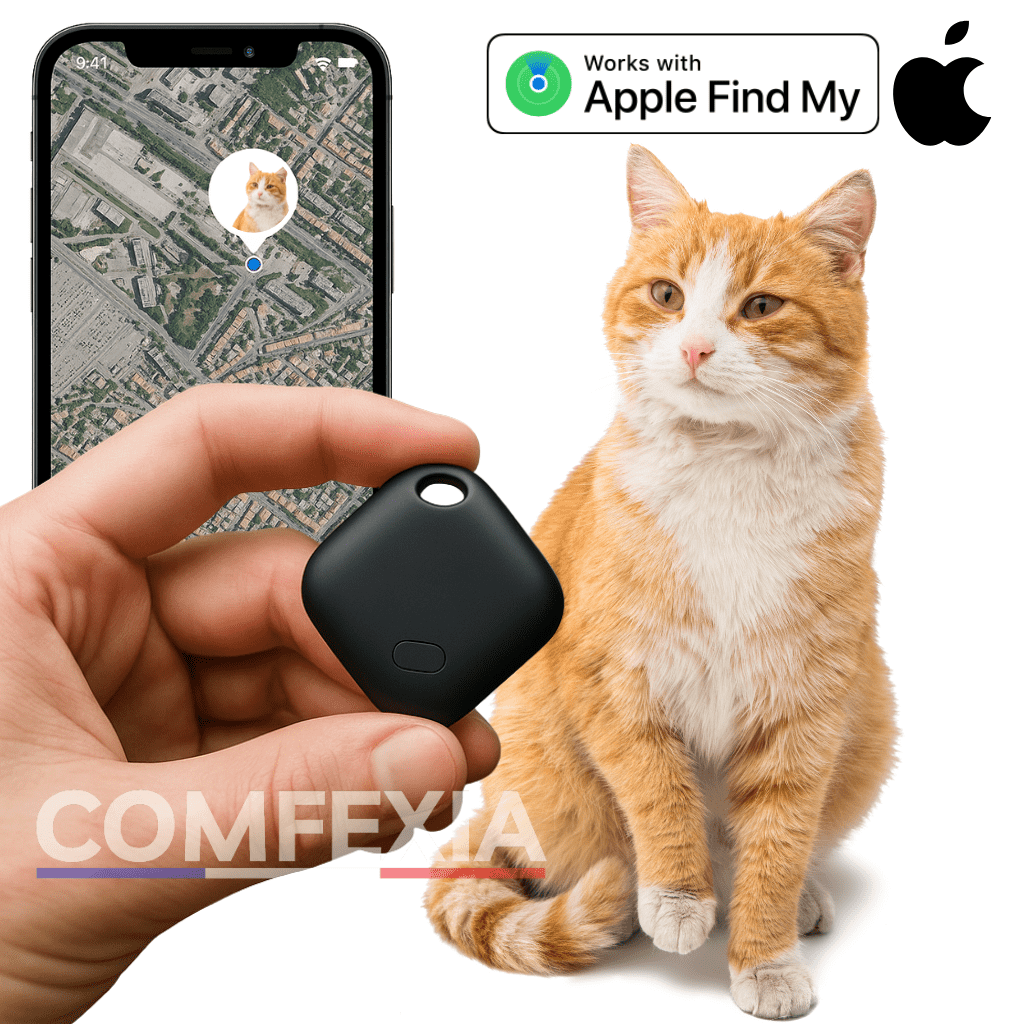Comfexia™ – Traceur GPS Chat Sans Abonnement Suivi Précis, IOS