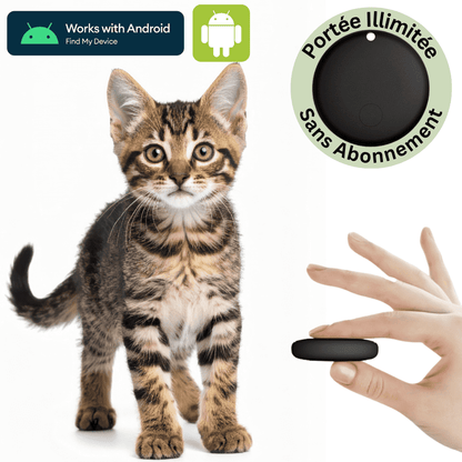 Comfexia™ – Traceur GPS Chat Sans Abonnement & Sans Carte SIM, Compatible Android & iOS