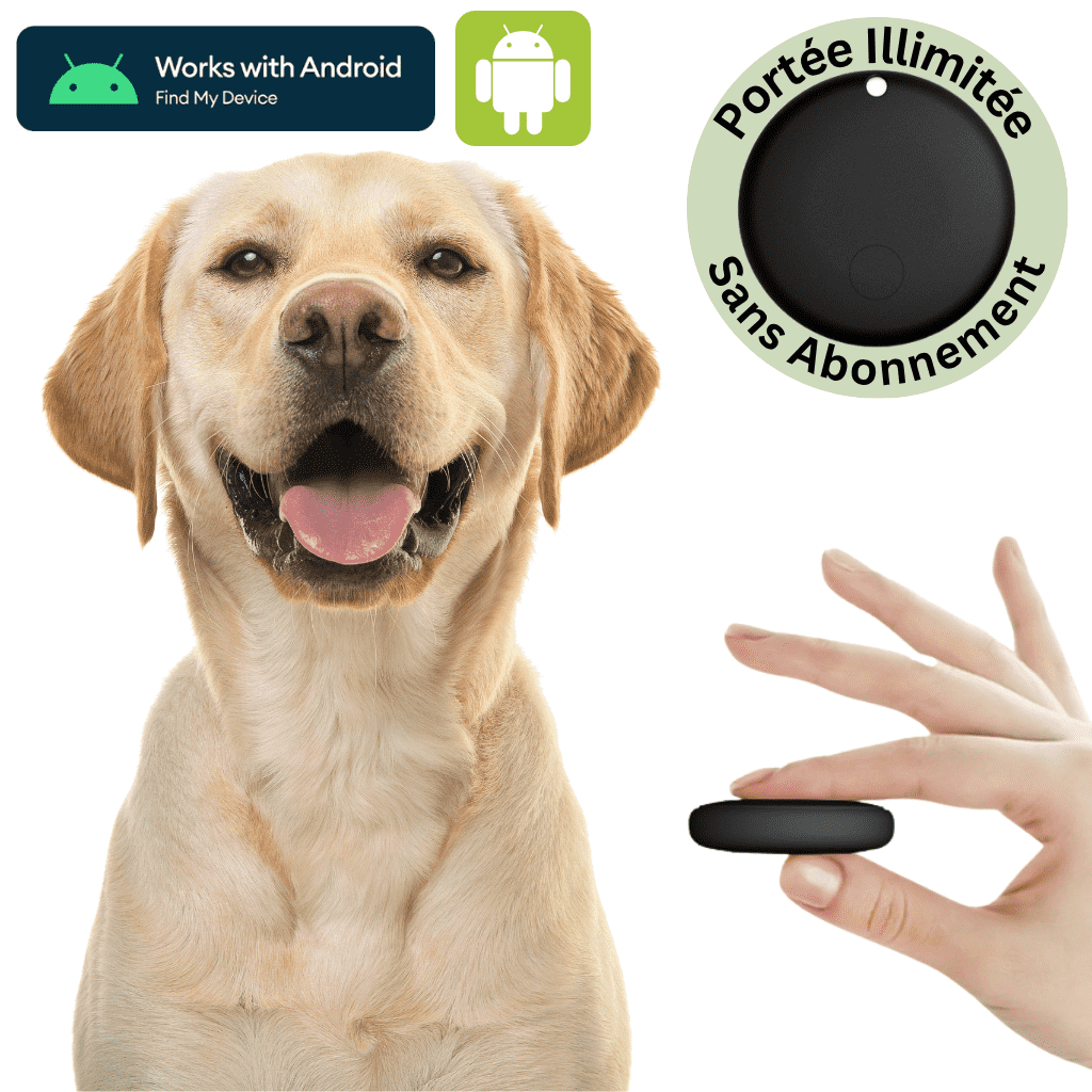 Comfexia™ – Traceur GPS Chien Sans Abonnement & Sans Carte SIM, Compatible Android & iOS