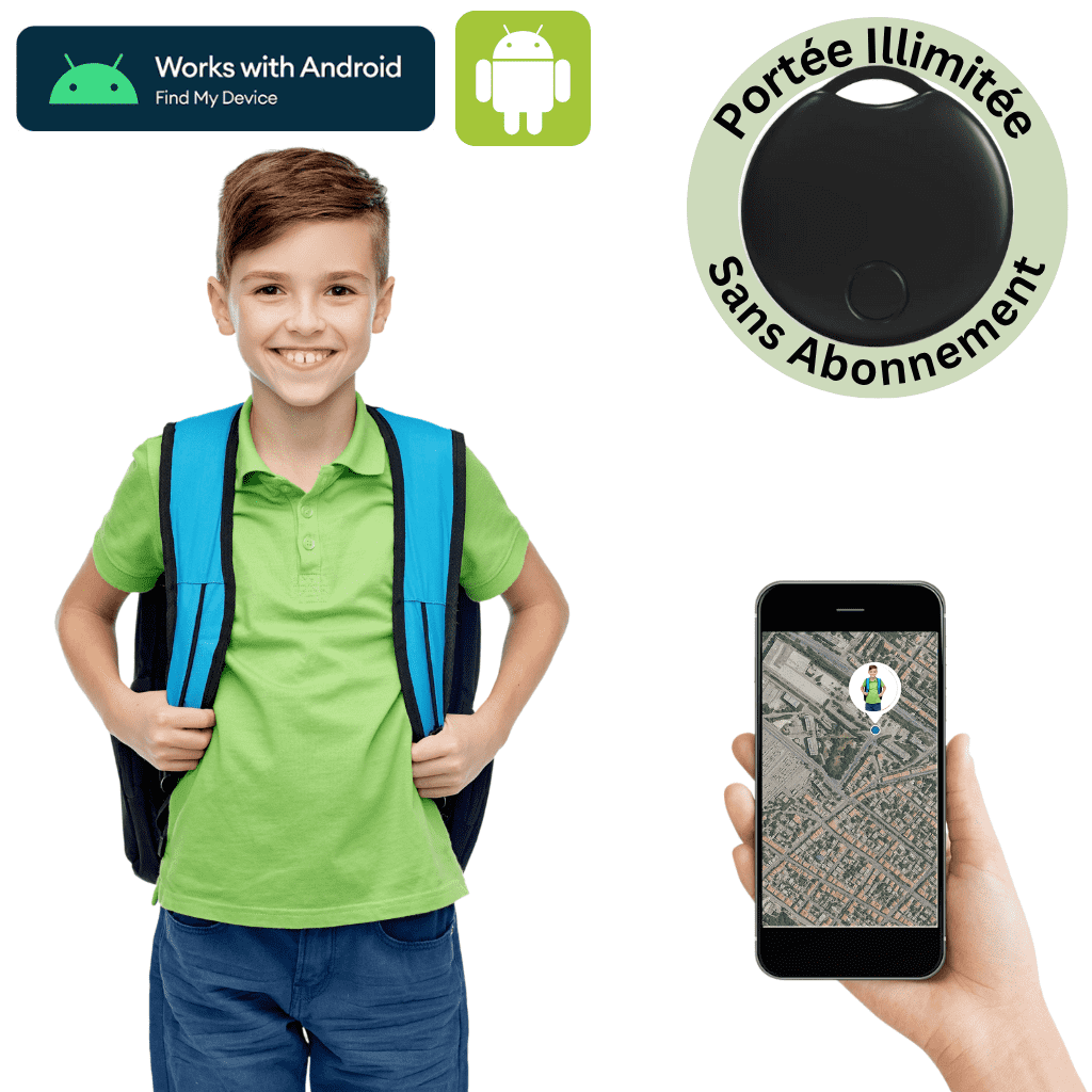 Comfexia™ – Traceur GPS Enfant Sans Abonnement Ultra-Précis, Compatible Android & iOS