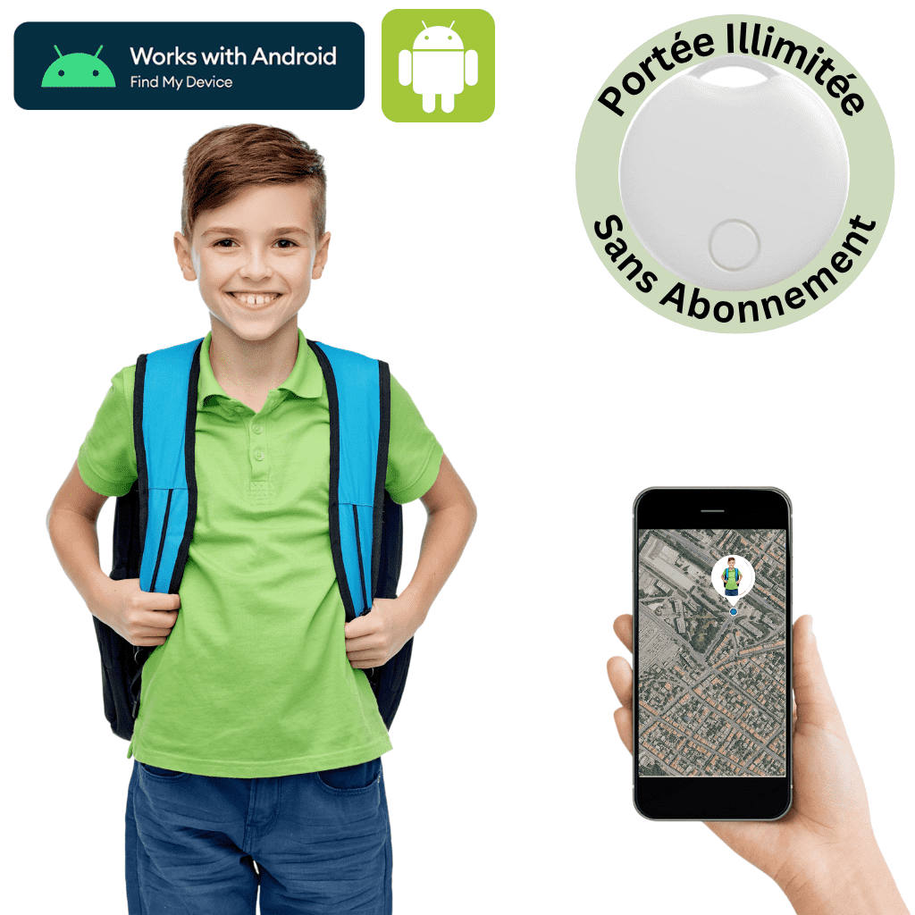 Comfexia™ – Traceur GPS Enfant Sans Abonnement Ultra-Précis, Compatible Android & iOS