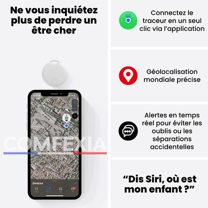 Comfexia™ – Traceur GPS Enfant Sans Abonnement Ultra-Précis, Compatible Android & iOS