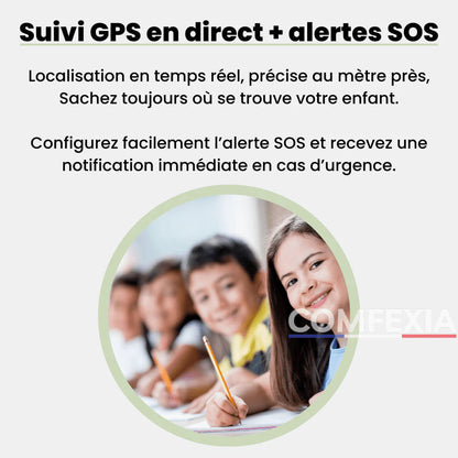 Comfexia™ – Traceur GPS Enfant Sans Abonnement & Sans Carte SIM, Compatible Android & iOS