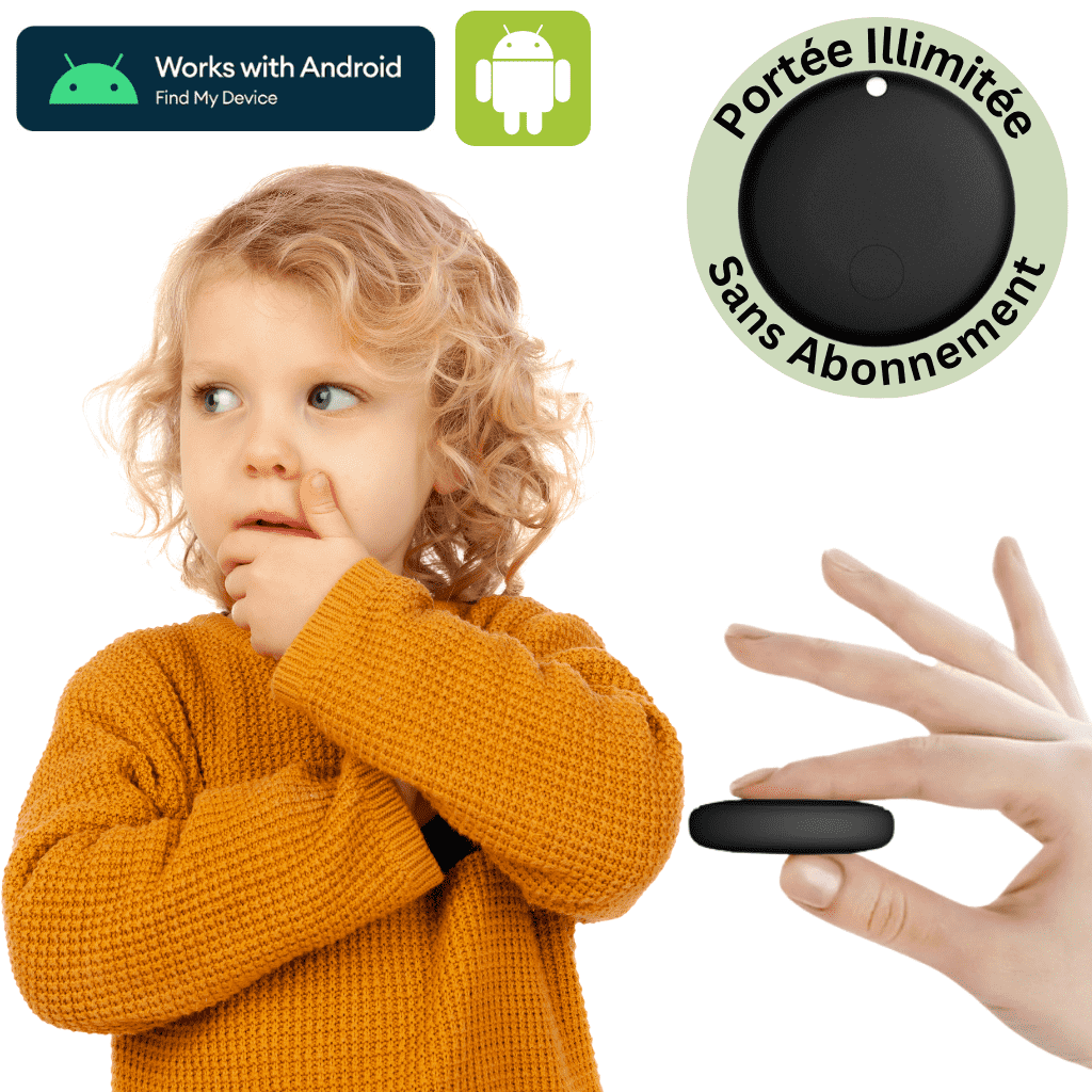 Comfexia™ – Traceur GPS Enfant Sans Abonnement & Sans Carte SIM, Compatible Android & iOS