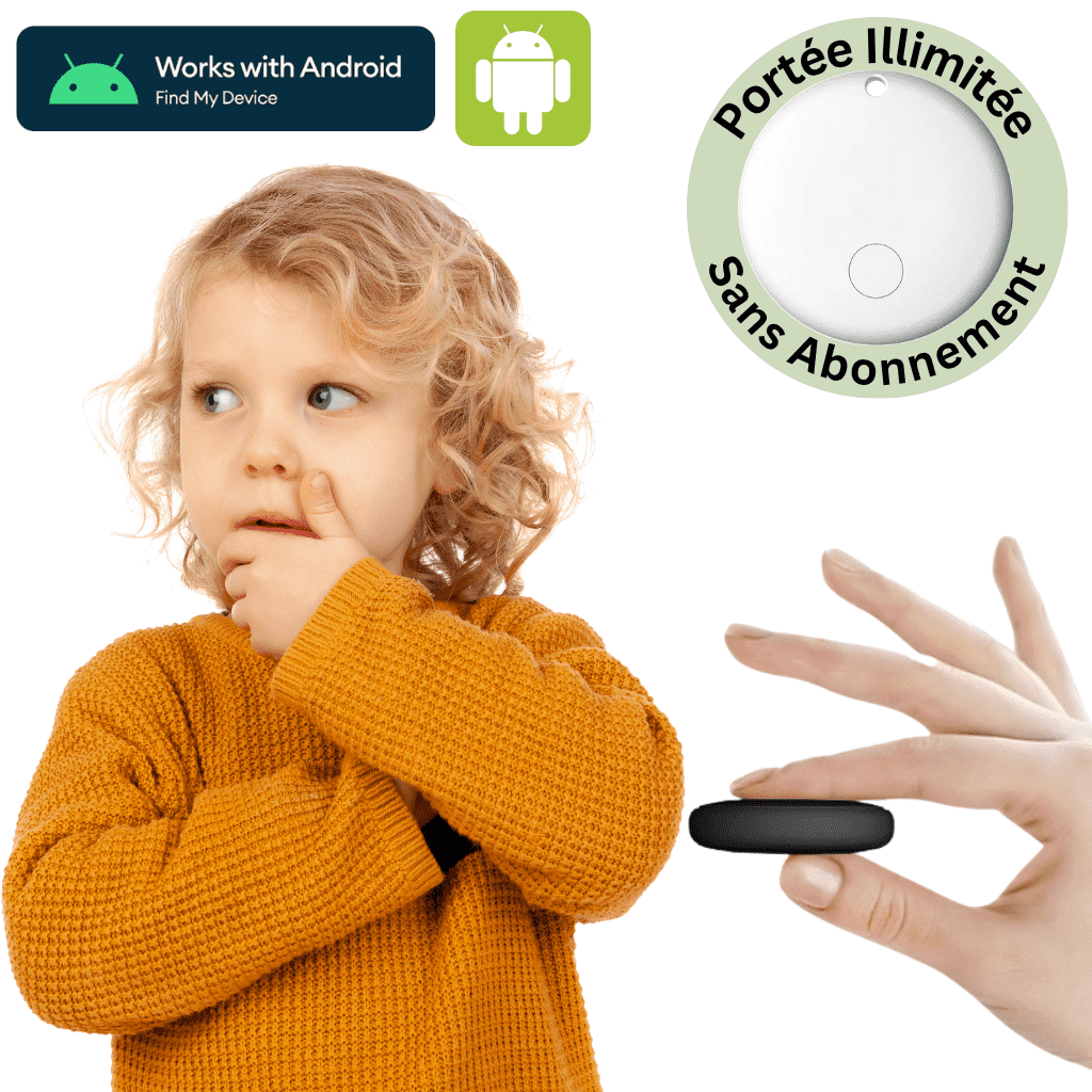 Comfexia™ – Traceur GPS Enfant Sans Abonnement & Sans Carte SIM, Compatible Android & iOS