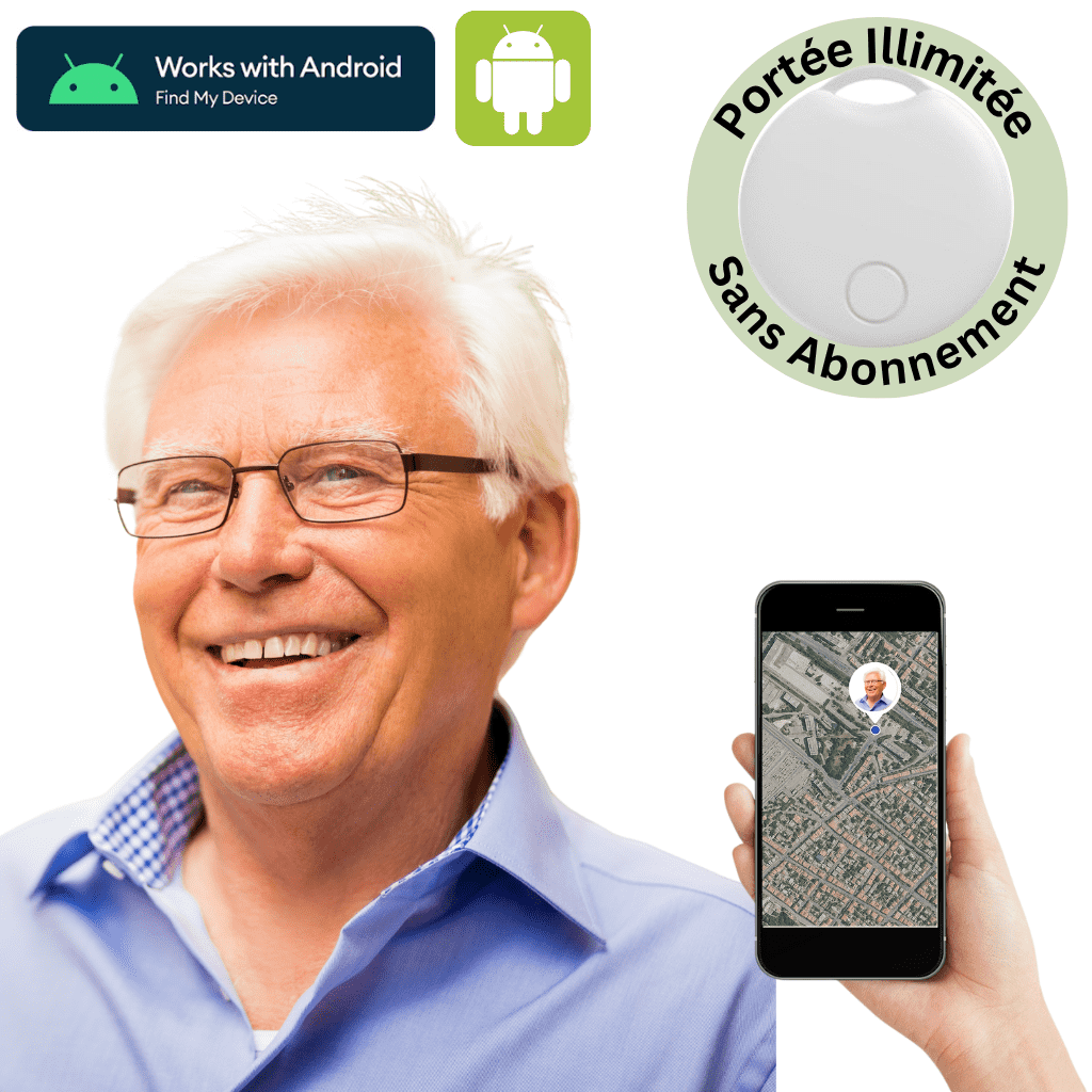Comfexia™ – Traceur GPS Senior Sans Abonnement Ultra-Précis, Compatible Android & iOS