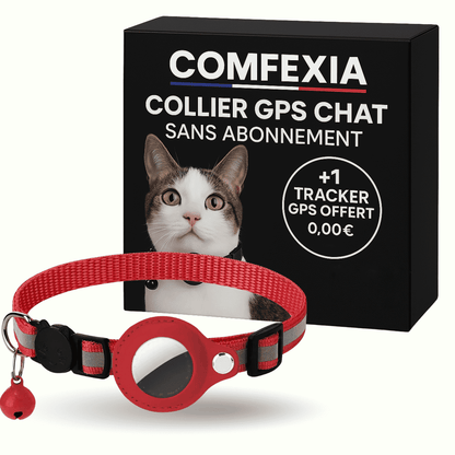 Comfexia™ – Collier GPS Sans Abonnement pour chat, IOS & Android