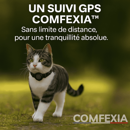 Comfexia™ – Collier GPS Sans Abonnement pour chat, IOS & Android
