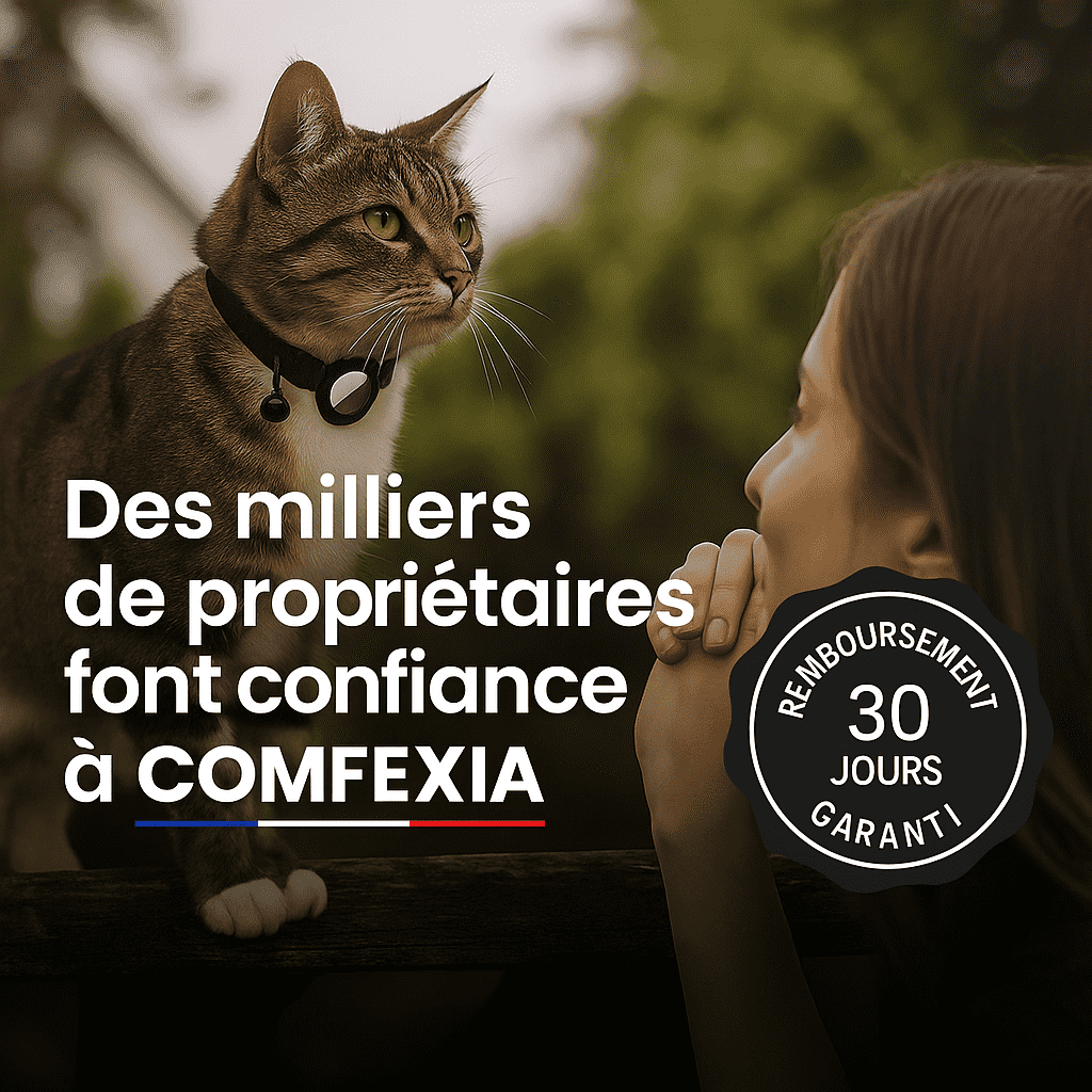 Comfexia™ – Collier GPS Sans Abonnement pour chat, IOS & Android