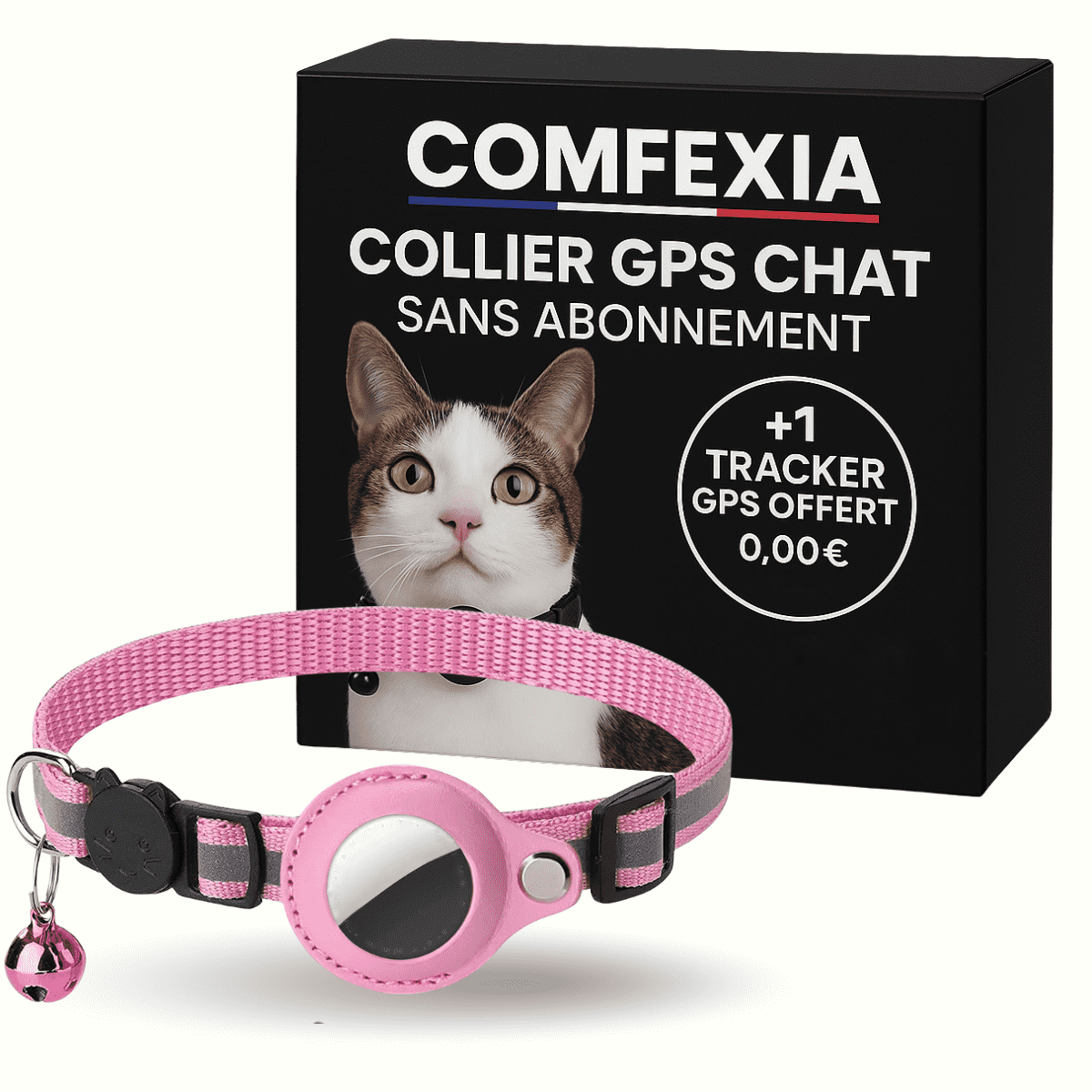 Comfexia™ – Collier GPS Sans Abonnement pour chat, IOS & Android