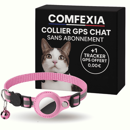 Comfexia™ – Collier GPS Sans Abonnement pour chat, IOS & Android