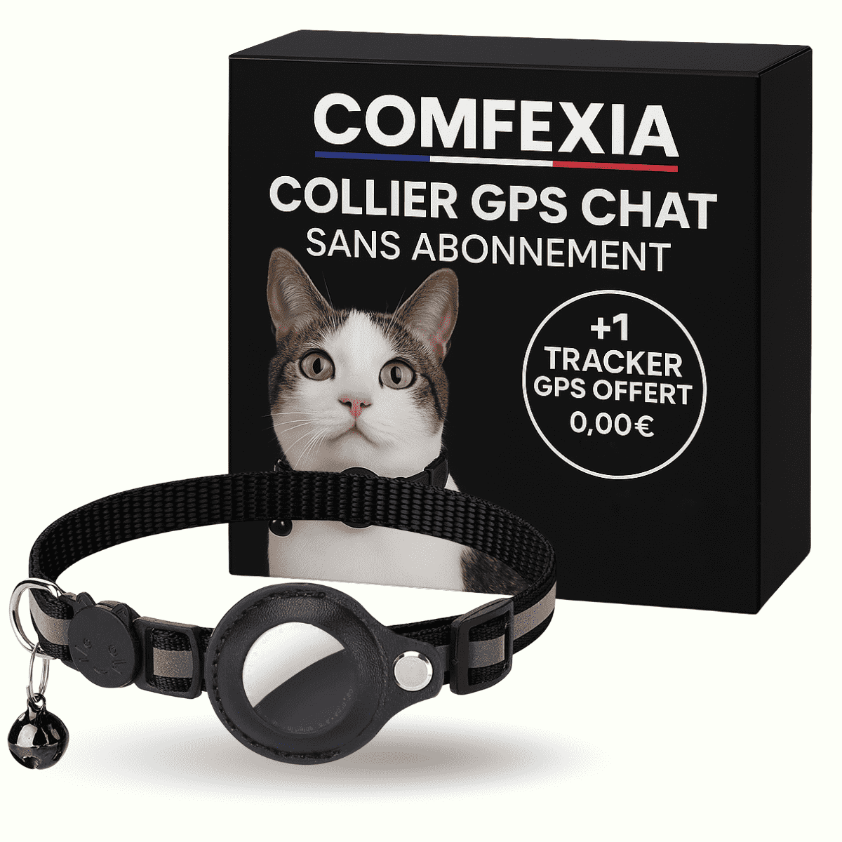 Comfexia™ – Collier GPS Sans Abonnement pour chat, IOS & Android