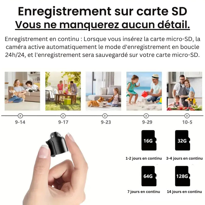 Comfexia™ – Mini Caméra Espion Sans Fil, Contrôle à Distance et Enregistrement HD