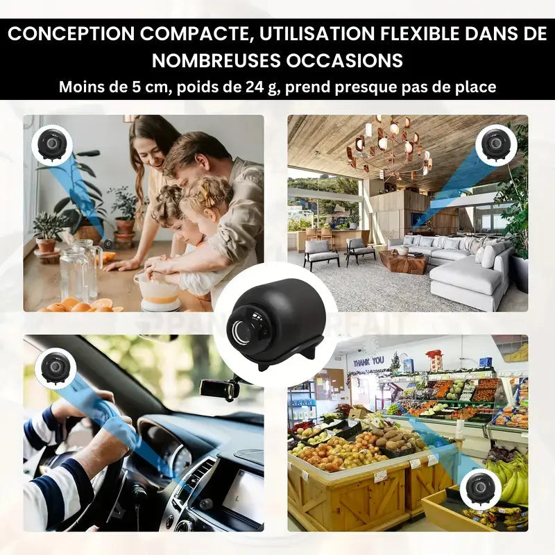 Comfexia™ – Mini Caméra Espion Sans Fil, Contrôle à Distance et Enregistrement HD