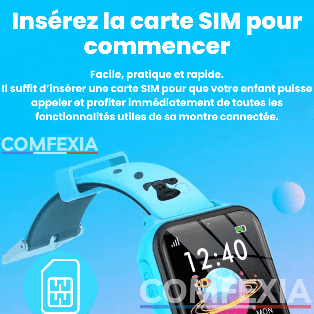 Comfexia™ – Montre Connectée Enfant 4G avec Appels & Jeux Éducatifs
