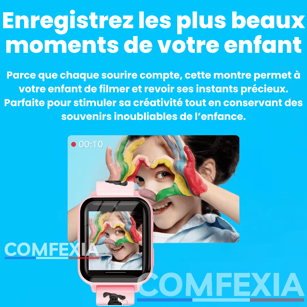 Comfexia™ – Montre Connectée Enfant 4G avec Appels & Jeux Éducatifs