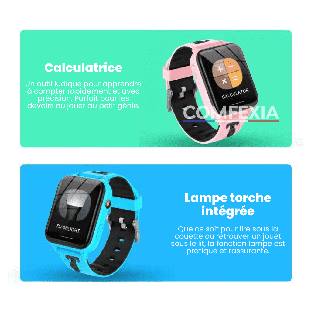 Comfexia™ – Montre Connectée Enfant 4G avec Appels & Jeux Éducatifs