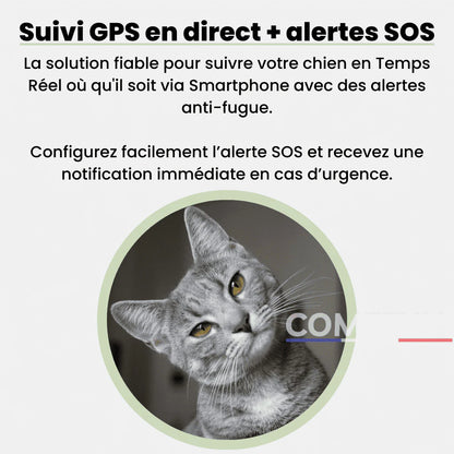 Comfexia™ – Traceur GPS Chat Sans Abonnement & Sans Carte SIM, Compatible Android & iOS