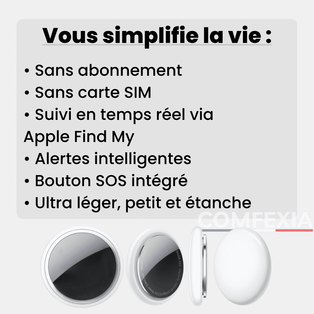 Comfexia™ – Traceur GPS Enfant Sans Abonnement Localisation Fiable, IOS