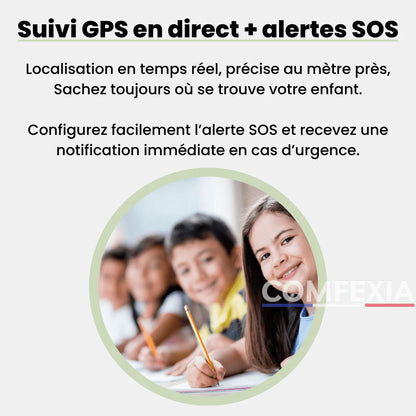 Comfexia™ – Traceur GPS Enfant Sans Abonnement & Sans Carte SIM, Compatible Android & iOS