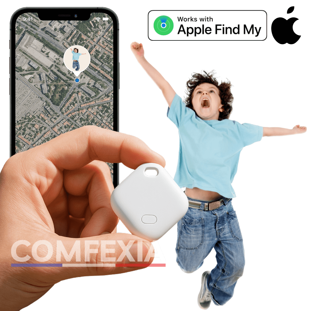 Comfexia™ – Traceur GPS Enfant Sans Abonnement Suivi Précis en Temps Réel, IOS