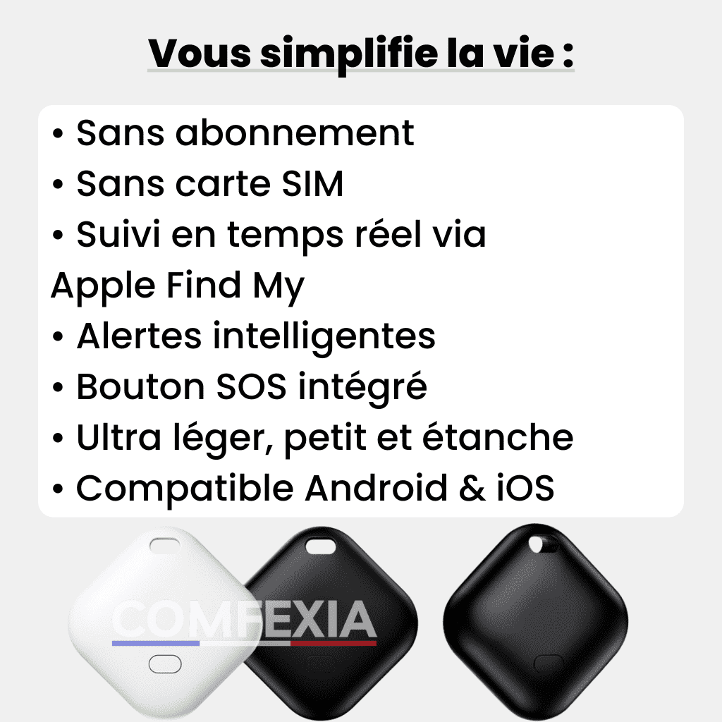 Comfexia™ – Traceur GPS Moto Sans Abonnement avec Suivi Ultra Précis, IOS