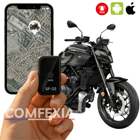 Comfexia™ – Traceur GPS Sans Abonnement, Assurez la Sécurité de Votre Moto