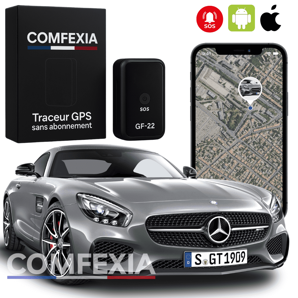 Comfexia™ – Traceur GPS Sans Abonnement, Assurez la Sécurité de Votre Voiture