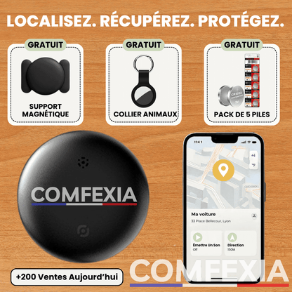 Comfexia™ – Traceur GPS Voiture Sans Abonnement – Android & iOS Find My
