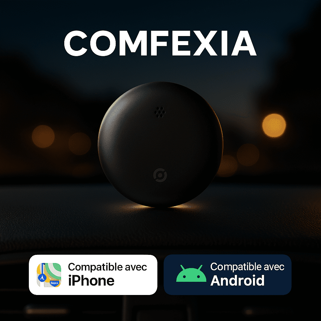 Comfexia™ – Traceur GPS Voiture Sans Abonnement – Android & iOS Find My