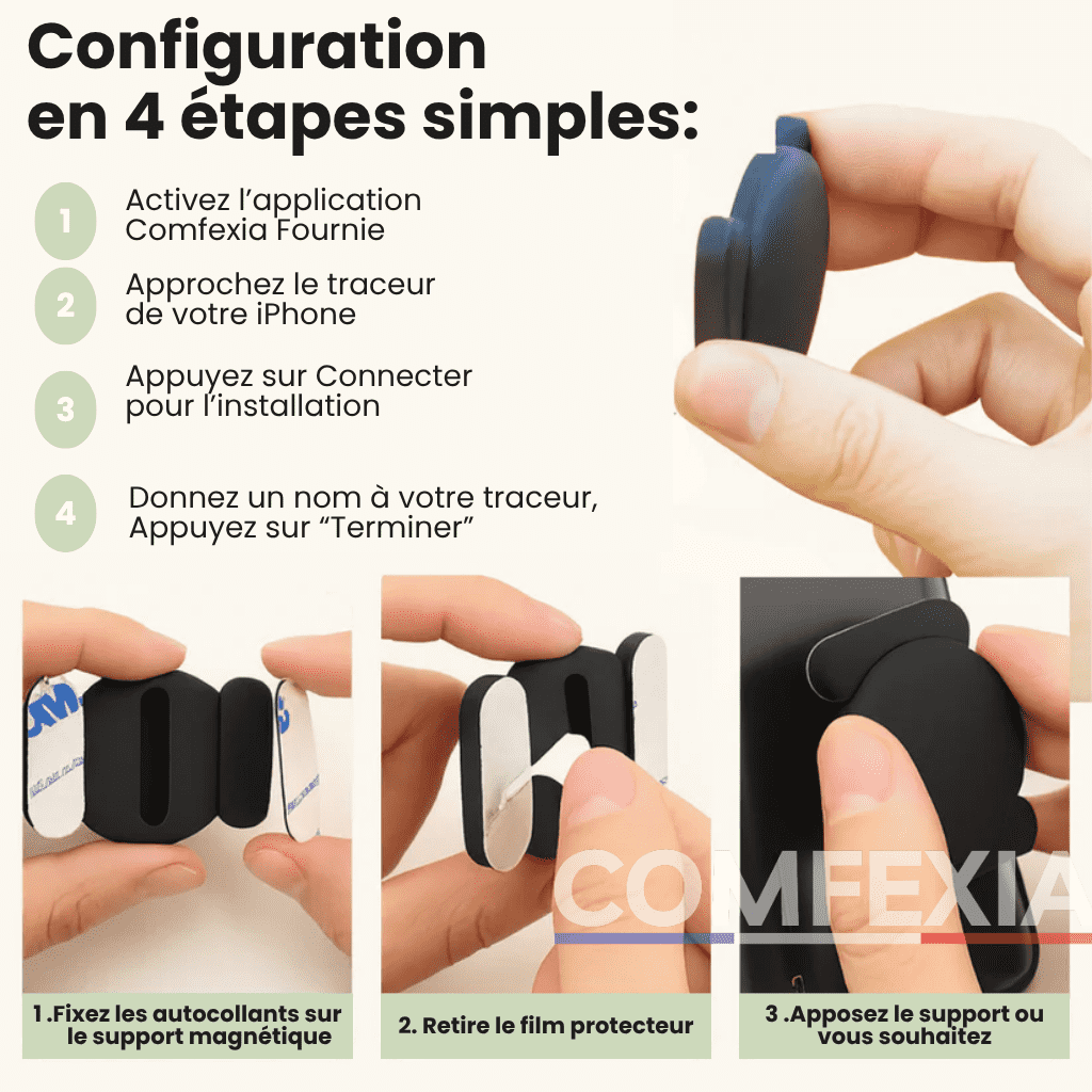 Comfexia™ – Traceur GPS Voiture Sans Abonnement – Android & iOS Find My