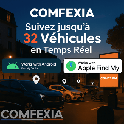 Comfexia™ – Traceur GPS Voiture Sans Abonnement – Android & iOS Find My