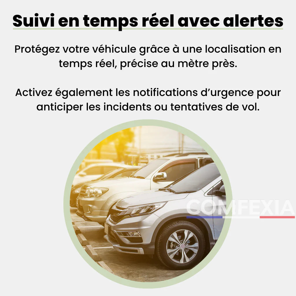Comfexia™ – Traceur GPS Voiture Sans Abonnement & Sans Carte SIM, Compatible Android & iOS