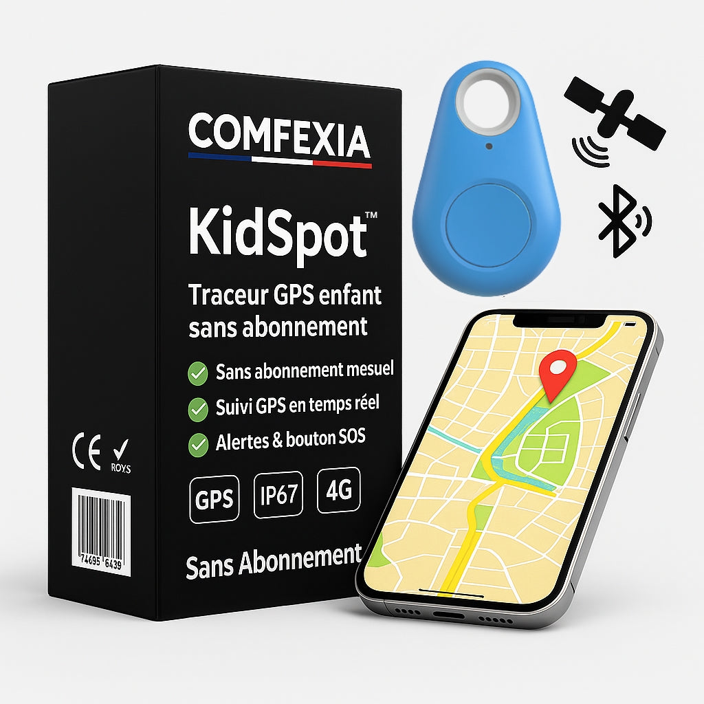 KidSpot™ – Traceur GPS Enfant Sans Abonnement Suivi Instantané & Alertes SOS